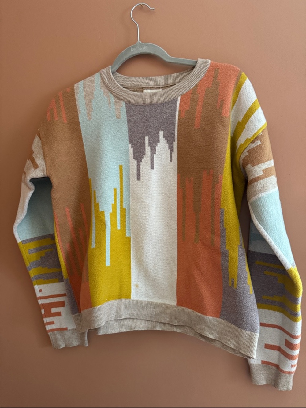 Abstract Multicolor Crewneck Sweater - Roolee